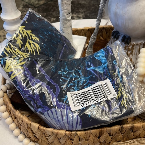 J JASÓN WU Printed Clíp Dot Scarf In Marine Blue - Picture 5 of 12